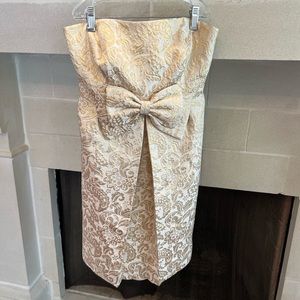 Lily Pulitzer Strapless Gold Brocade Dress